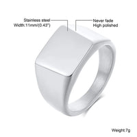 KESLEY Signet Plain Ring for men and women Pinky style ring Stainless Steel Waterproof Elegant
