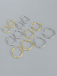 thin hoop earrings plain waterproof .925 sterling silver sets of three earrings earrings sets plain hoops wont tarnish or turn green hoop earrings for men and woman and kids three earrings piercings cool unique earrings gift ideas influencer style earrings for three piercings trending on instagram and tiktok influencer brands in Miami things to do in Brickell shopping in Brickell nyc top jewelry store 