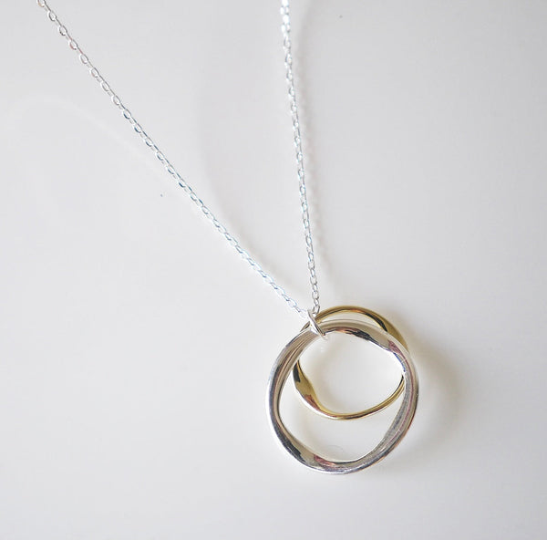 Circles Mixed Metals Daily .925 Sterling Silver Necklace