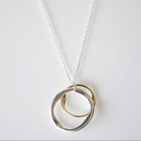 Circles Mixed Metals Daily .925 Sterling Silver Necklace