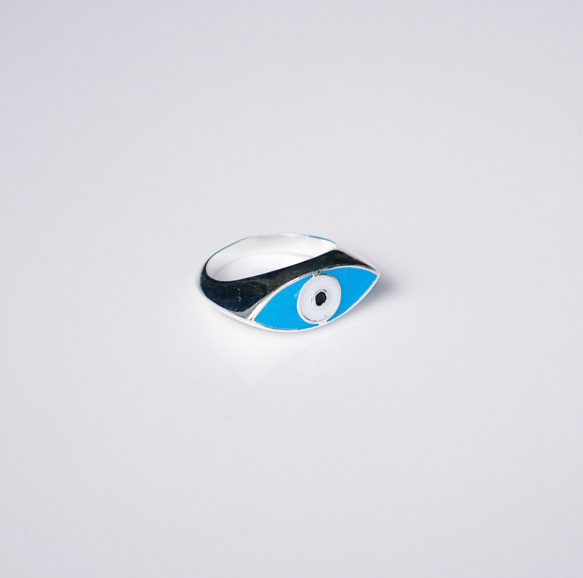 Blue Sky Eye Gallery Enamel Statement .925 Sterling Silver Ring