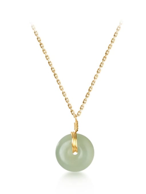 green jade necklace gold plated dainty sterling silver waterproof gemstone necklace for good luck and prosperity crystals for healing chakra gift ideas for men and woman shopping in Miami, designer inspired necklace prada, tiffanys, chanel, vintage lucky Chinese Kesley Boutique 
