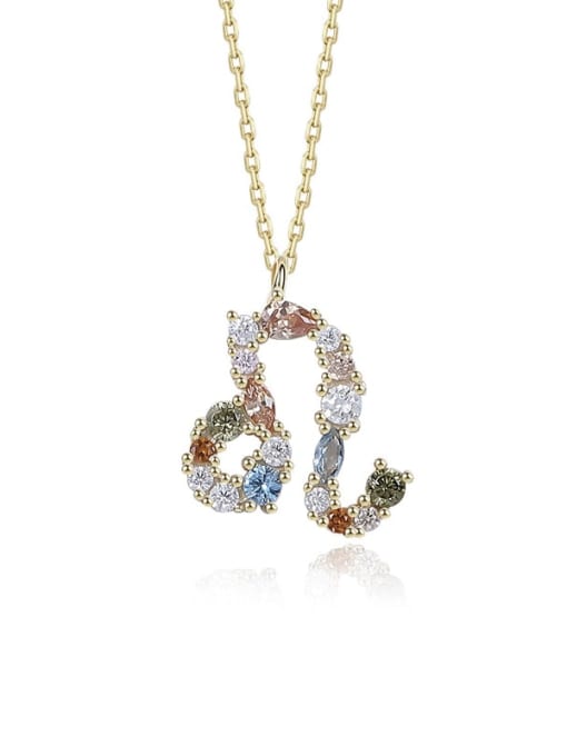 Colorful Zircon Constellation Necklace, 18K Gold Plated .925 Sterling Silver Luxury Necklace