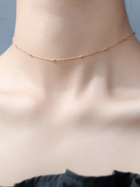 Little Ball Necklace, .925 Sterling Silver Short Minimalist Choker (Short) Necklace