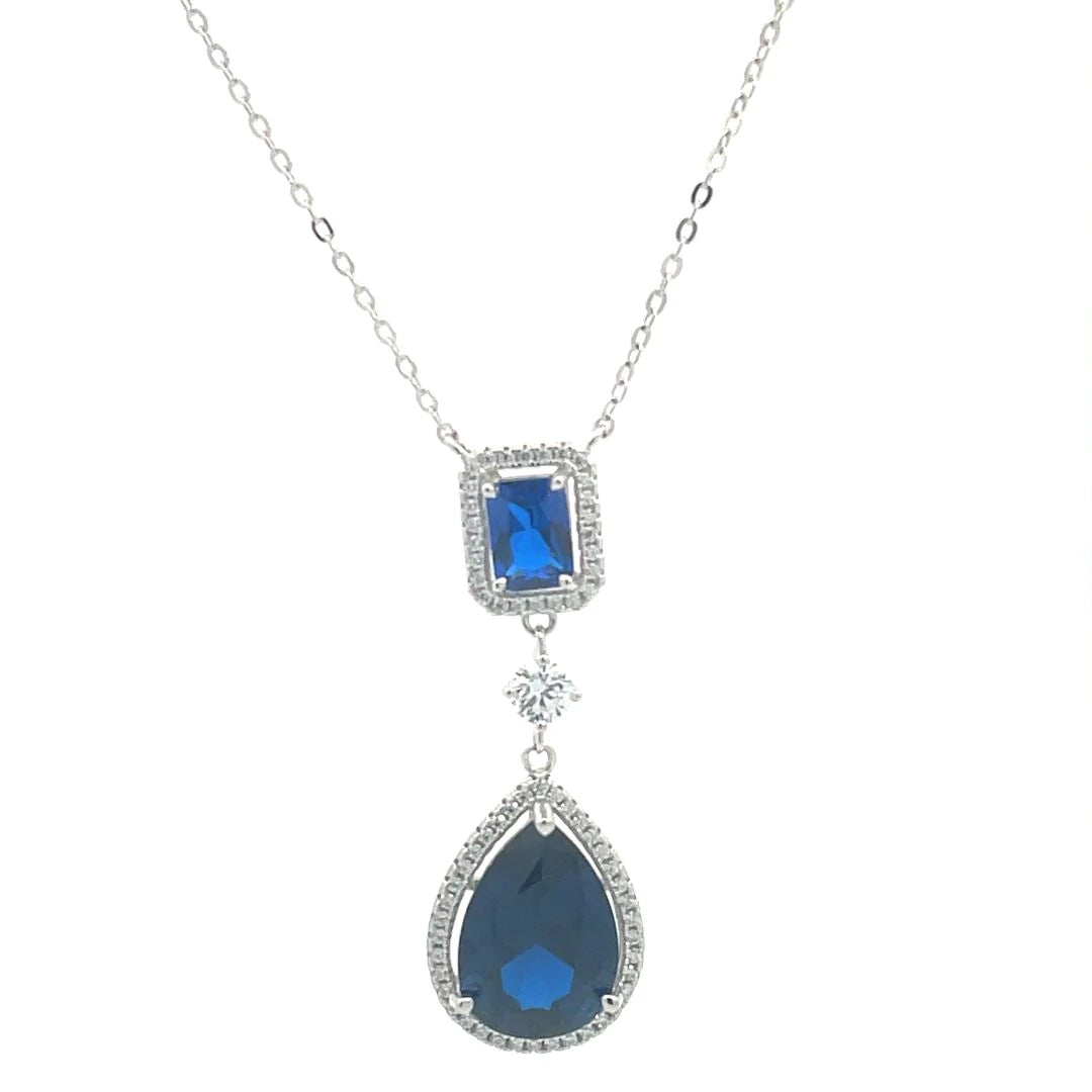 blue necklaces, silver necklace, 925 jewelry, sapphire necklaces, necklaces for special occasions, lariat necklaces, silver jewelry, blue necklaces, wedding jewelry, wedding accessories, statement necklaces, blue necklaces, 