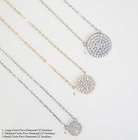 Circle Necklace Pave Zircon All Around Daily Wear .925 Sterling Silver Luxury Necklace