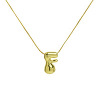 Name Bubble Letter Initial Necklaces Luxury Waterproof Gold Plated Balloon 26 Letter Jewelry Unisex KESLEY