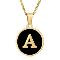 Initial Letter Necklaces Round Pendant Trending  Stainless Steel 18k Gold Chain Necklace Jewelry For Women