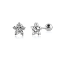 ANDYWEN 925 Sterling Silver Gold Star Stud Earring Clear Green Black