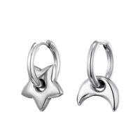 Star Charm Hoop Earrings Waterproof Chunky Classic Stainless Steel Heart Hoop Earrings KESLEY