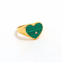 Heart Ring Gold Plated Waterproof Tarnish Free Hypoallergenic KESLEY Jewelry Enamel Color