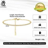 ORSA JEWELS 14K Gold Plated Paperclip Chains Tennis Bracelet For Women