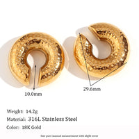 KESLEY  Chunky Hoop Earrings Waterproof 18K Gold Plated  Stainless Steel PVD Hollow Design Chunky Bold Gold Earrings