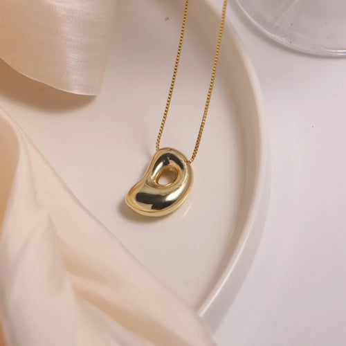 Name Bubble Letter Initial Necklaces Luxury Waterproof Gold Plated Balloon 26 Letter Jewelry Unisex KESLEY