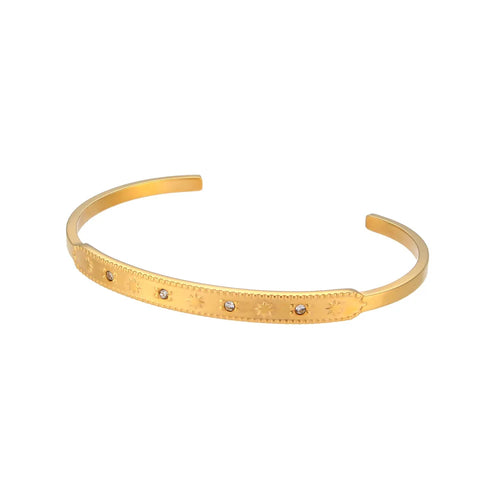 Gold Bangle Bracelets 18K Gold Plated Stacking Waterproof Luxury Jewelry KESLEY