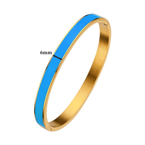 KESLEY Bangle Bracelets Enamel Colorful Luxury  Waterproof Hypoallergenic Hard Bracelets Luxury