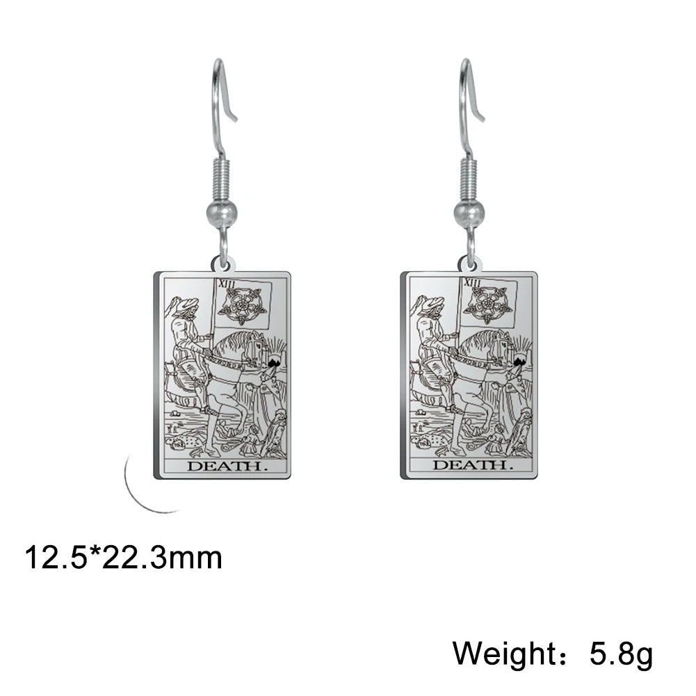 Tarot Card Hook Earrings KESLEY Unisex Psychic Jewelry Gifts