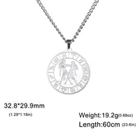 Zodiac Necklaces 12 Constellations Pendants Necklace For Women Men Stainless Steel Jewelry