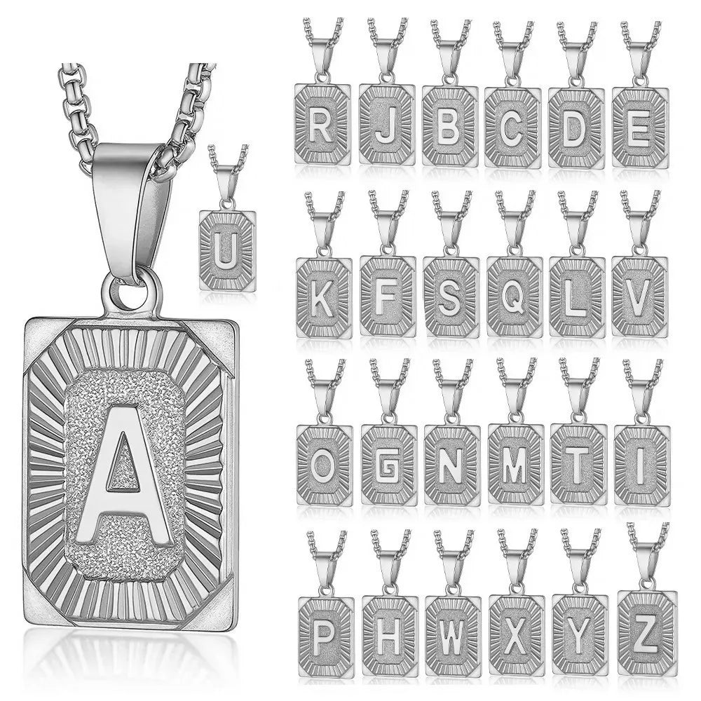 KESLEY Initial A-Z Letter Pendant Necklace Mens Womens Capital Letter