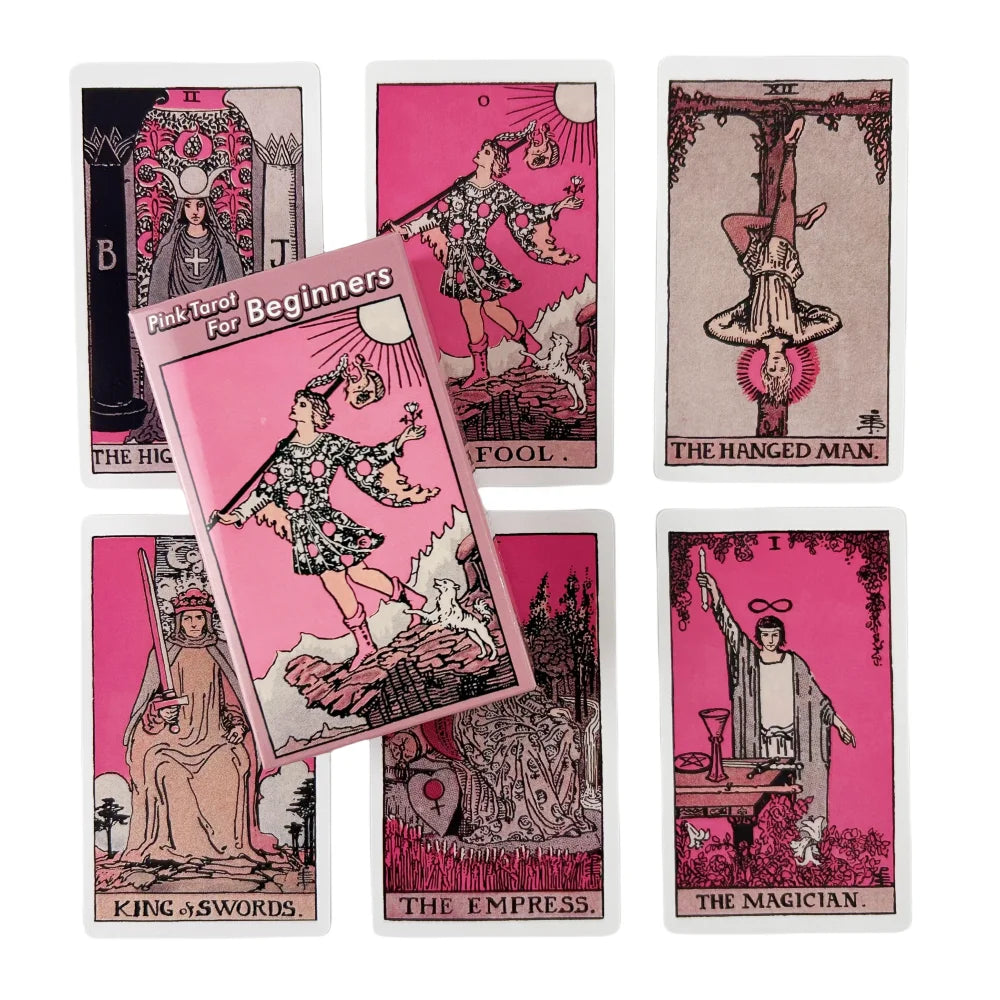 Pink Rider Tarot Cards Game for Beginners Divination Deck English