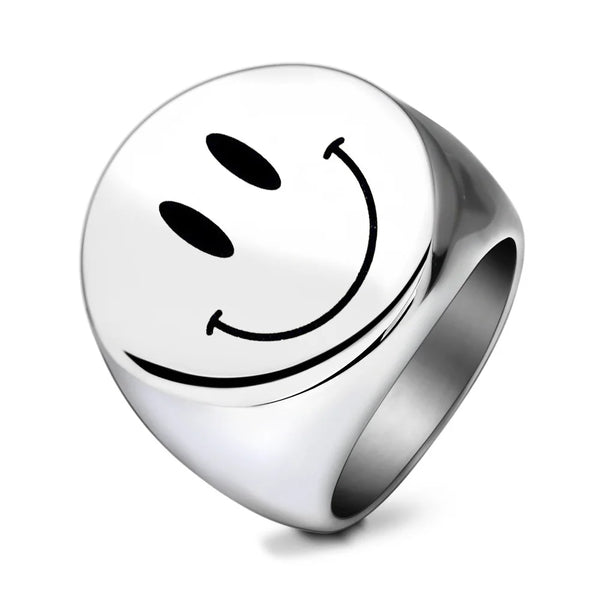 KESLEY Fashion Smile Face Ring High Quality Polished No Tarnish