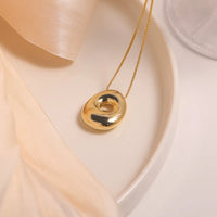 Name Bubble Letter Initial Necklaces Luxury Waterproof Gold Plated Balloon 26 Letter Jewelry Unisex KESLEY