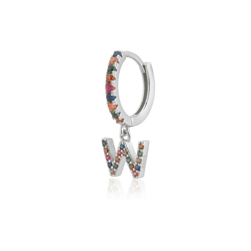 ANDYWEN 925 Sterling Silver Summer 26 Letter Rainbow CZ Charm Initial