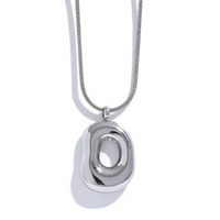 Yhpup 316l Stainless Steel Geometry Hollow Pendant Necklace Fashion
