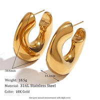 KESLEY  Chunky Hoop Earrings Waterproof 18K Gold Plated  Stainless Steel PVD Hollow Design Chunky Bold Gold Earrings