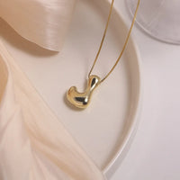 Name Bubble Letter Initial Necklaces Luxury Waterproof Gold Plated Balloon 26 Letter Jewelry Unisex KESLEY