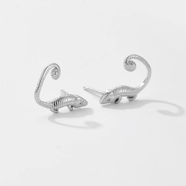 KESLEY 925 Sterling Silver Lizard Ear Studs for Women Stud Earring Tiny Stud Earrings Luxury Waterproof Hypoallergenic