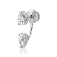 DPLAOPA 925 New Sterling Silver Gold Pear CZ Zircon Stud Earring Clips