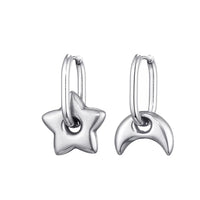 Star Charm Hoop Earrings Waterproof Chunky Classic Stainless Steel Heart Hoop Earrings KESLEY