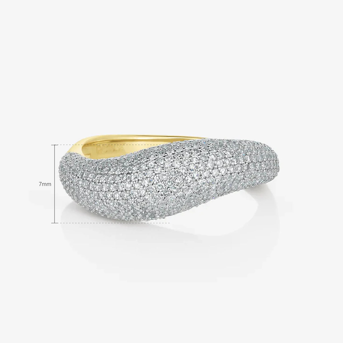 DPLAOPA 100% 925 Sterling Silver Geometric Full Zircon Pave Women Ring