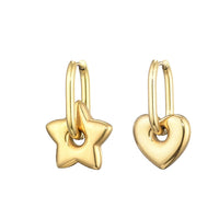 Star Charm Hoop Earrings Waterproof Chunky Classic Stainless Steel Heart Hoop Earrings KESLEY