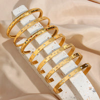 Gold Bangle Bracelets 18K Gold Plated Stacking Waterproof Luxury Jewelry KESLEY