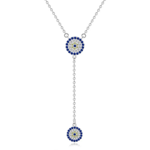 KALETINE Lucky Evil Eye Charm Necklace for Women Sterling 925 Silver