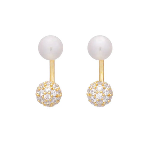 Big Mid Flower Stud Earrings Gold Plated Waterproof Luxury Jewelry KESLEY