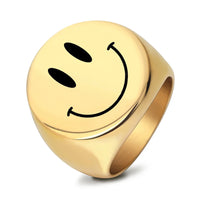 KESLEY Fashion Smile Face Ring High Quality Polished No Tarnish