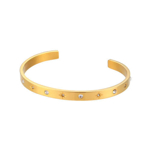 Gold Bangle Bracelets 18K Gold Plated Stacking Waterproof Luxury Jewelry KESLEY