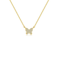 ANDYWEN Women 925 Sterling Silver Butterfly CZ Zircon Pendant Luxury