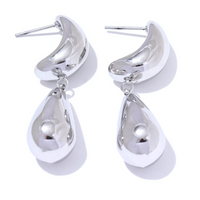 KESLEY Ball Earrings Dome Drop Style Waterproof Charm Stainless Steel Water Drop Teardrop Dangle Earrings