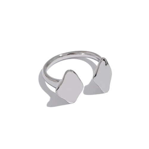 Yhpup Size 7 Stainless Steel Geometric Waterproof Ring Minimalist PVD