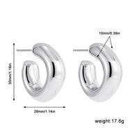 KESLEY Silver Color Exaggerate Oversize Women  Stainless Steel Chunky Hoop Earrings