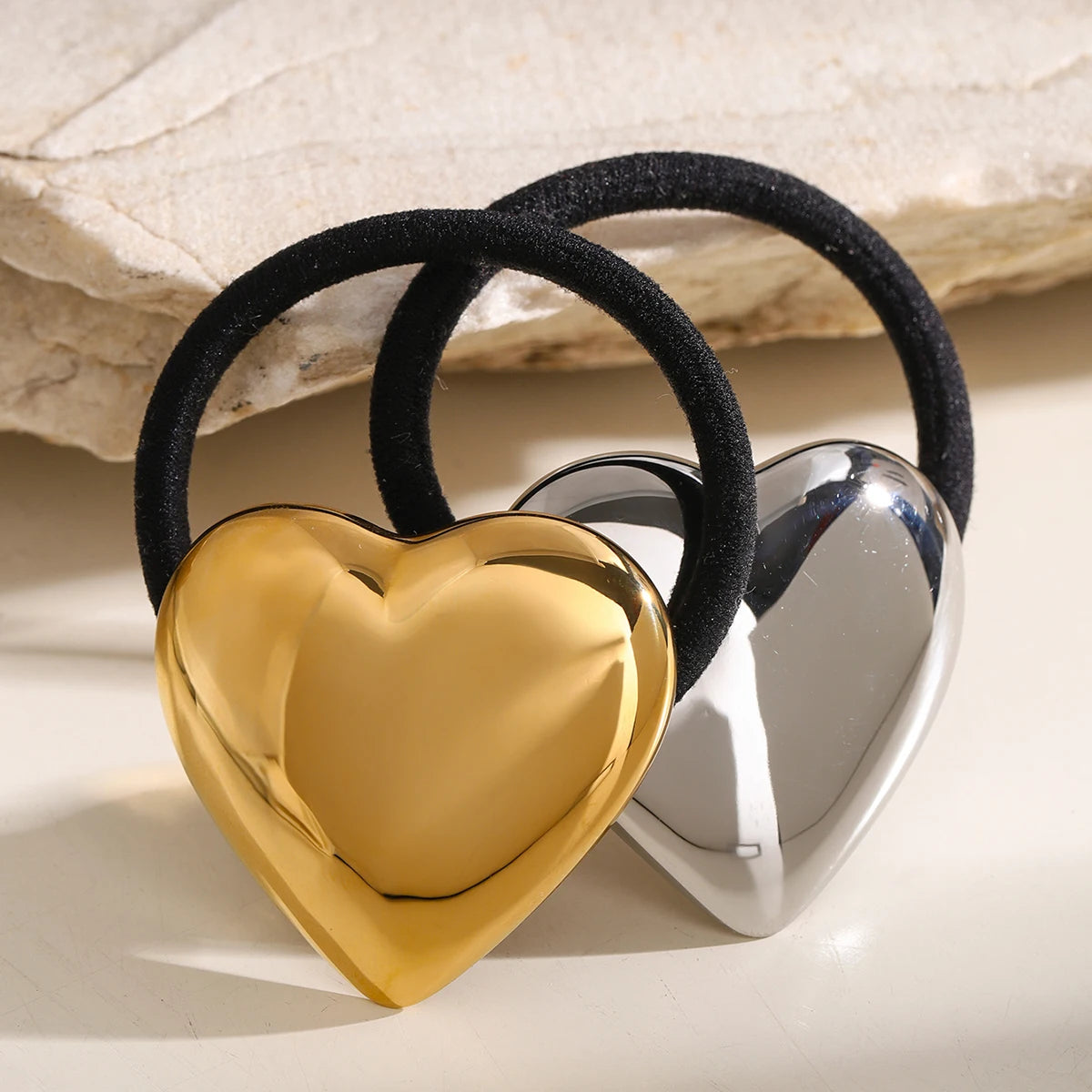 KESLEY Hair Clips 18K Gold Plated Small Size Geometric Styling Love Heart