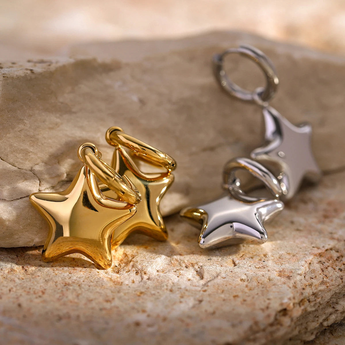 Star Earrings 18K Gold Plated Tarnish Free Waterproof Earrings Hypoallergenic KESLEY