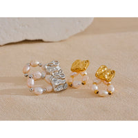 Yhpup High Quality Natural Freshwater Pearl Geometric Fashion Drop