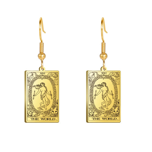 Tarot Card Hook Earrings KESLEY Unisex Psychic Jewelry Gifts