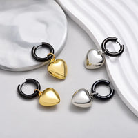 Hoop Earrings with Heart Charm Waterproof Statement Jewelry Hypoallergenic KESLEY