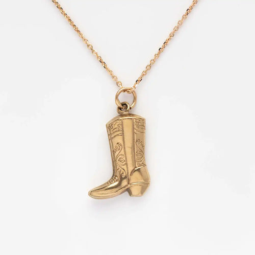 KESLEY Cowboy Boot Necklace Gold Plated Hypoallergenic Necklaces Waterproof Jewelry